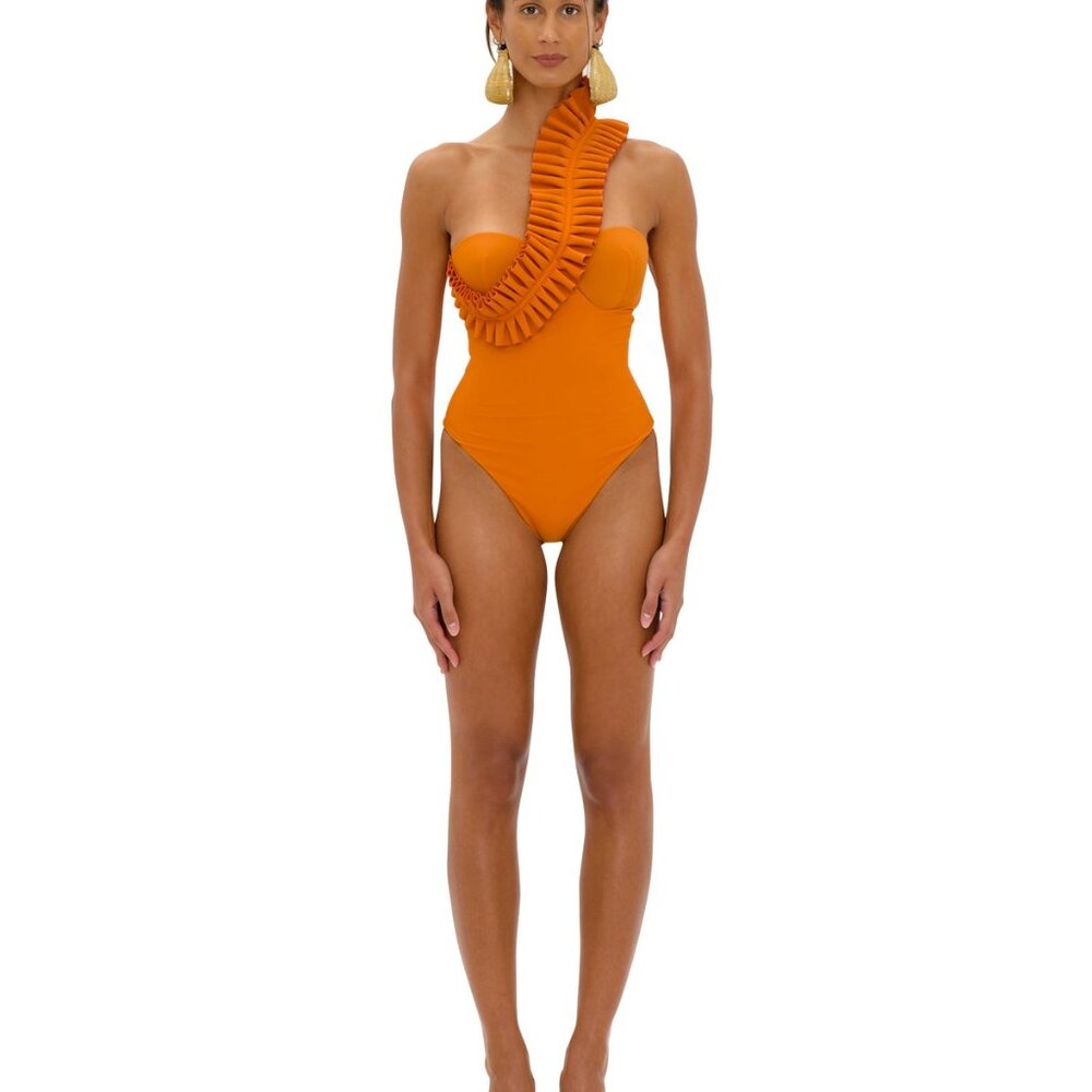 NEW tags Andrea Iyamah NISI ORANGE ONE PIECE SWIMSUIT